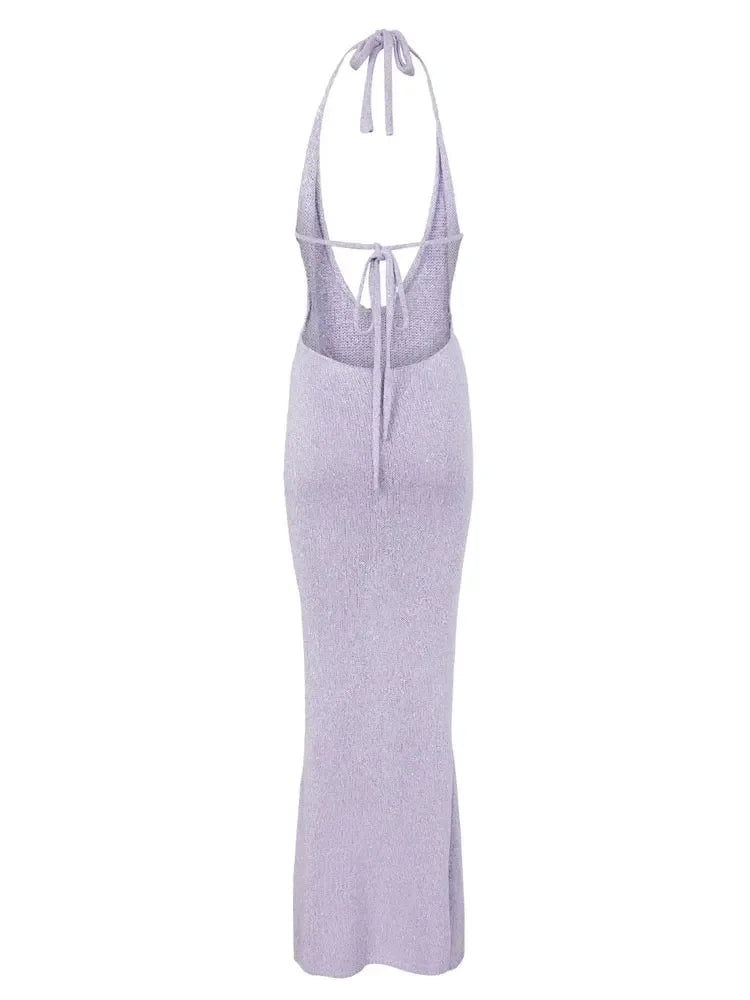 Flower Knit Maxi Dress Luxlife Brands
