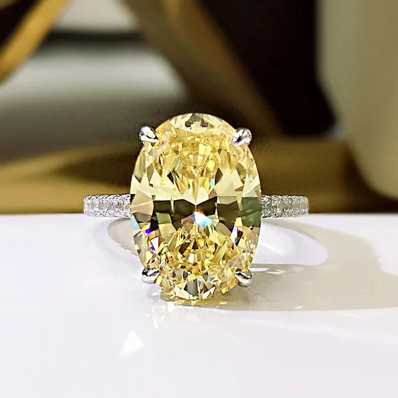 Female Fine ring 925 Sterling silver oval cut 5ct AAAAA Cz stone Engagement Wedding Band Rings for women Bridal Party Jewelry Luxlife Brands
