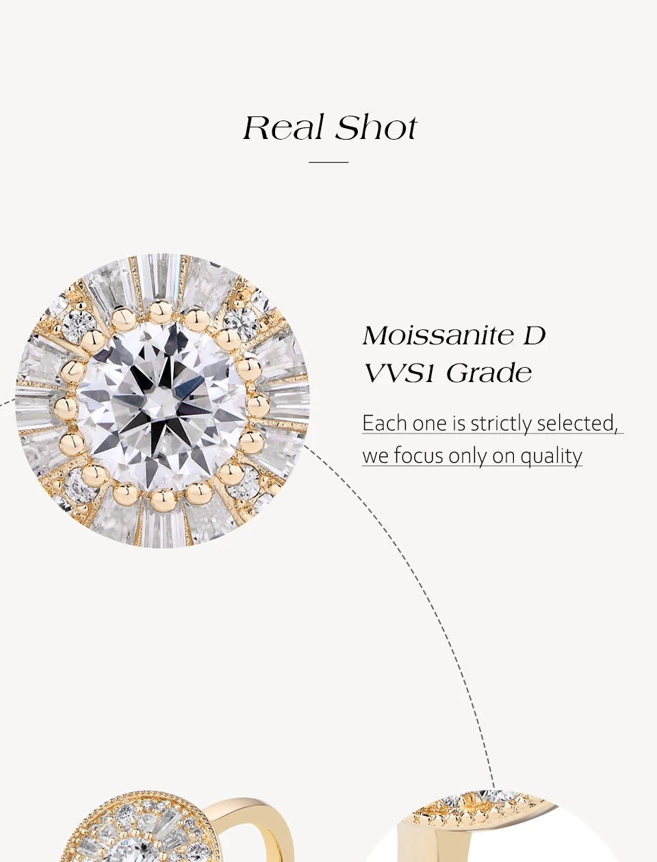 ATTAGEMS Round Cut 0.5CT Full Moissanite Ring DVVS1 Real 925 Sterling Silver for Women Engagement Fine Jewelry Shipping From USA Luxlife Brands