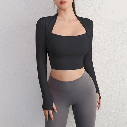 Laci Long Sleeve Padded Yoga Crop Top