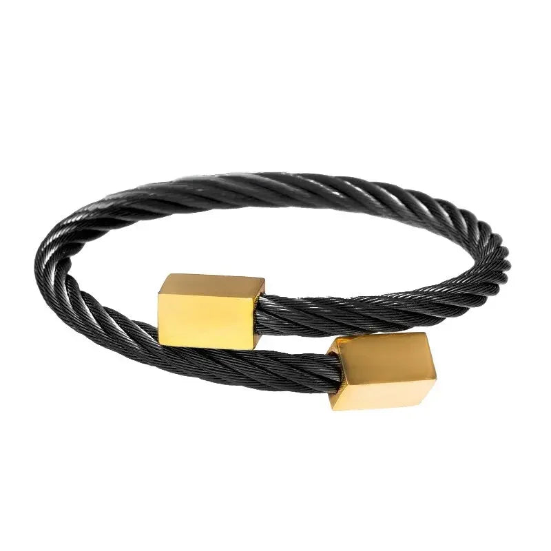 Stainless Steel Gold Color Bangle Bracelets Luxury Brand Stylish Mesh Bangle for Women Men Decoration Jewelry Accessory Gift