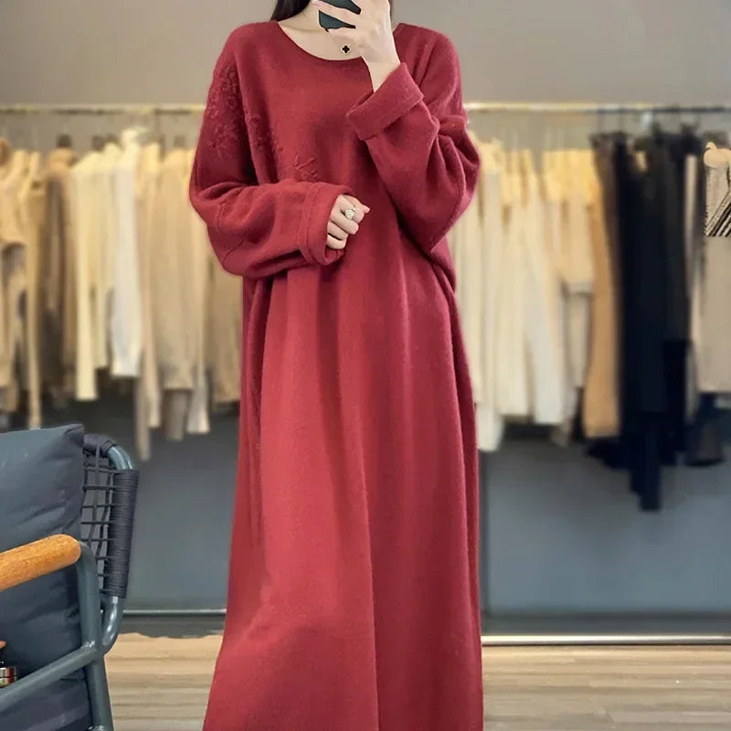 Cashmere Loose Fit Knit Dress LUXLIFE BRANDS