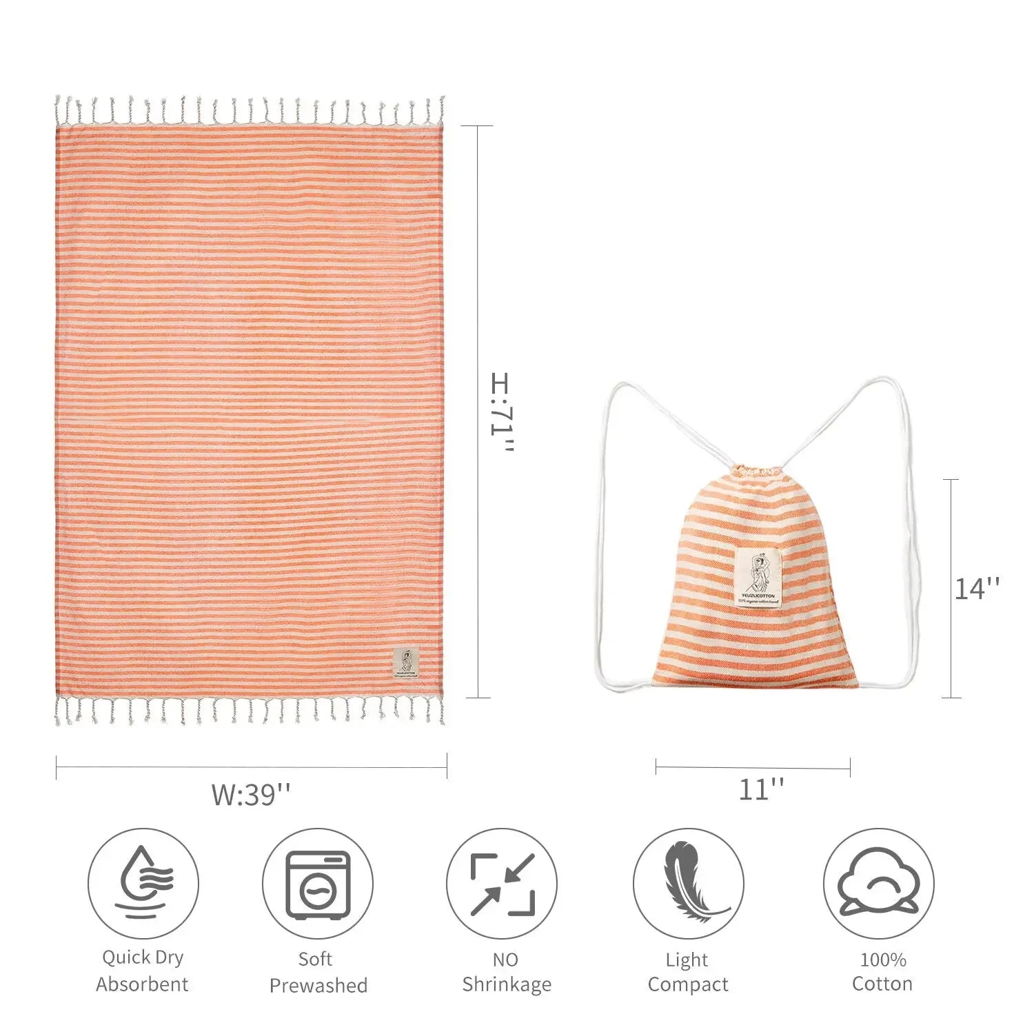 YEUZLICOTTON Hot Sale luxury Striped Tassel 100% cotton sauna spa bath towel For Home 100*180CM Travel Turkish Large beach towel