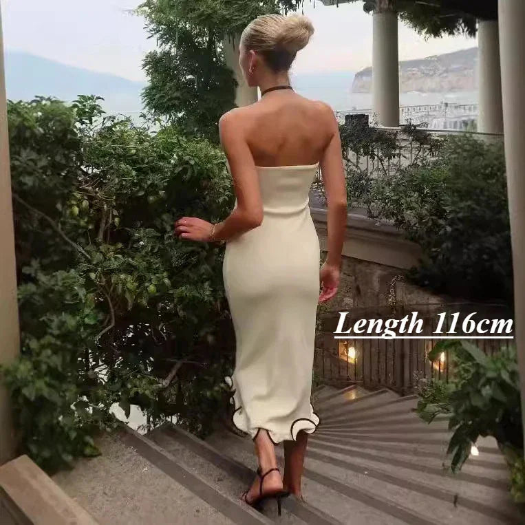 Autumn Knitted Mini Dress Women Elegant Long Sleeve Bodycon Sweater Dresses Winter Fashion Y2K Ruffle Birthday Party Dress 2024