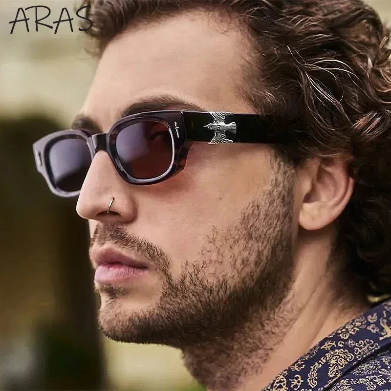 Fashion Soaring Eagle Rectangle Sunglasses Men Women 2024 Luxury Brand Vintage Punk Sun Glasses Male Small Square Shades Eyewear