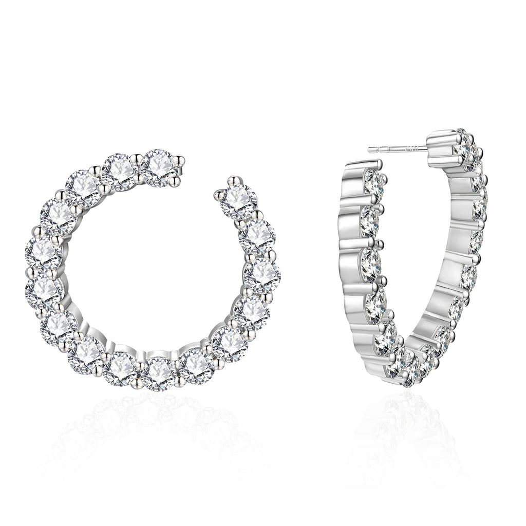 ATTAGEMS Moissanite Hool Earrings 925 Sterling Silver Passed the Diamond Test Wedding Earrings for Women Gift Fine Jewelry Band Luxlife Brands