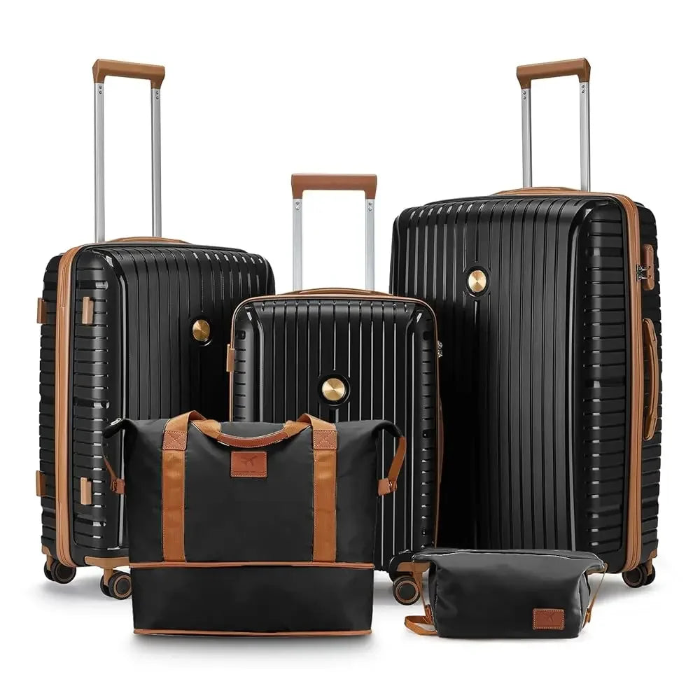 Hard Shell Luggage Sets with Duffel Bag and Toiletry Bag, TSA Lock