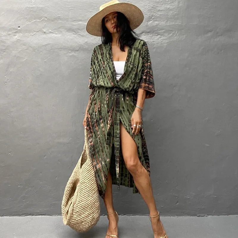 Tie Dye Kimono Summer Dress Luxlife Brands