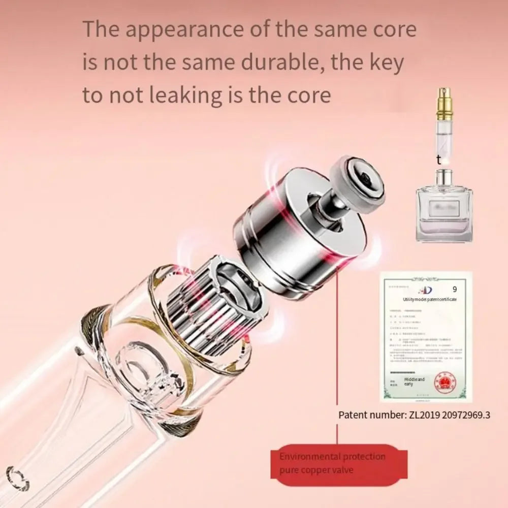 Luxury Bottom-filled Perfume Bottle Aluminum Self-pumping 5ml Real Leather Spray Bottle Cologne Moisturizer Fragrance