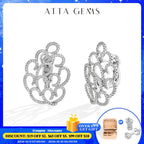 ATTAGEMS Snowflake Women's Earrings For Party S925 Silver Moissanite Earrings D VVS1 Yellow Gold Plated Gifts Sparkling Jewelry Luxlife Brands