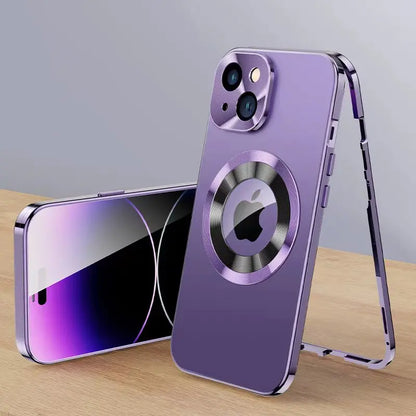 360 Metal Aluminium Alloy Case for iPhone 16 15 14 13 Pro Max Full Camera Lens Protective Original Color Phone Ultrathin Cover