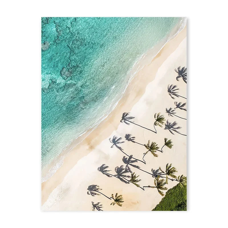 Sea Beach Posters Wall Art Canvas Painting Whale Starfish Coconut Shell Summer Seaside Scenery Pictures Nordic Room Home Decor