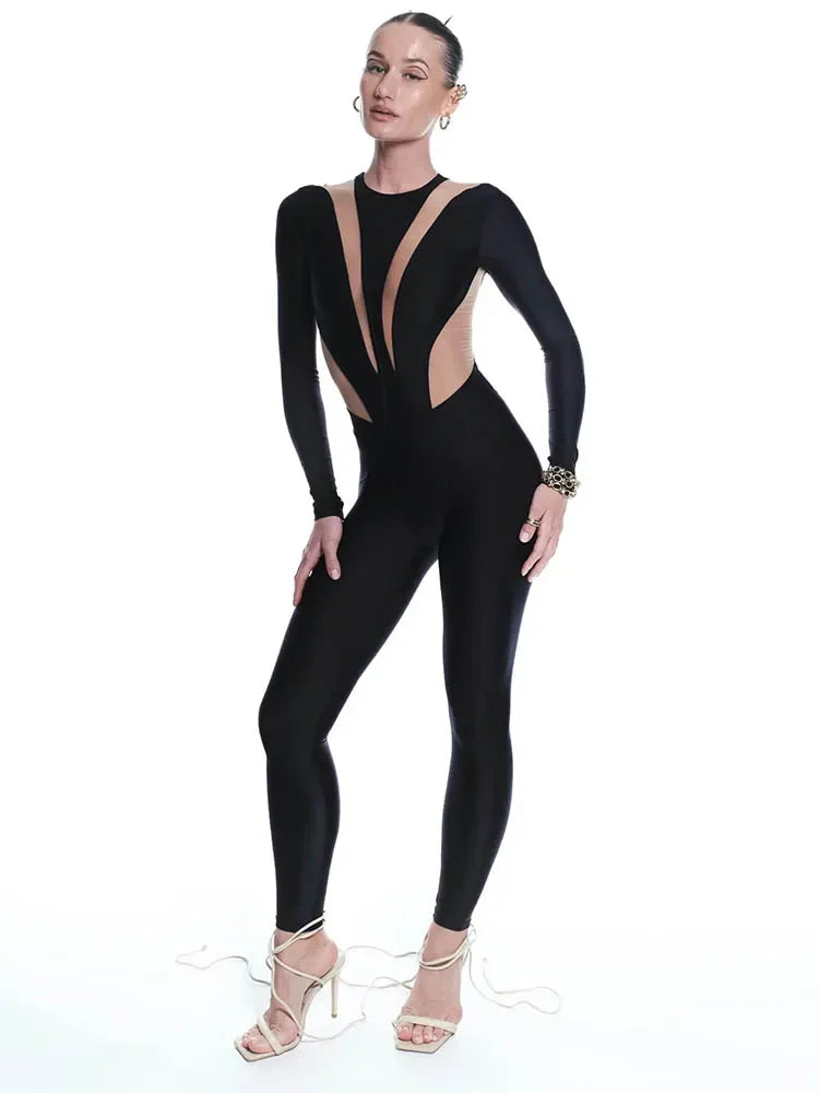Mateo Black Skinny Jumpsuit LUXLIFE BRANDS