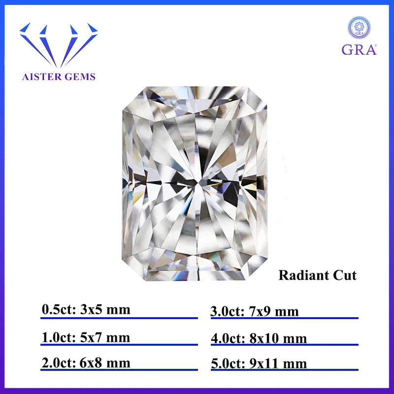 White D Color Moissanite diamonds with GRA Certificate Round Oval Heart Emerald Princess Radiant Cushion Trilliant Marquise Cut Luxlife Brands