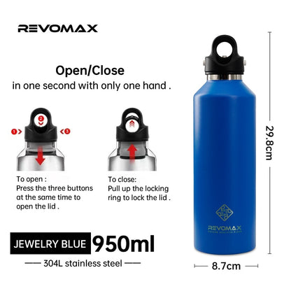 RevoMax 350/500/750/1000ml Double Wall Stainles Steel Water Bottle Thermos Bottle Keep Hot and Cold Insulated Vacuum Flask