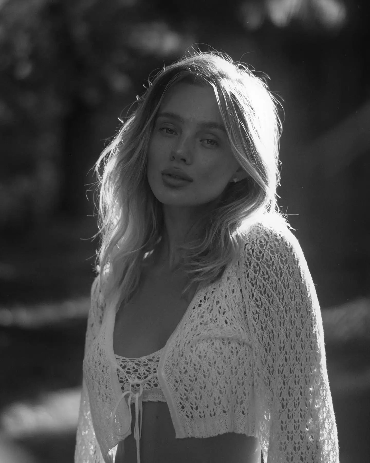 Sexy Knit Set White Cut Out Swimsuit Cover Up 2025 Women's Summer Bell Sleeve Lace-up Loose Top Beach Half Skirt Two-piece K136 Luxlife Brands