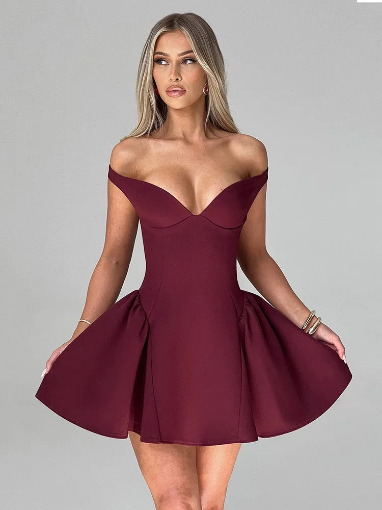 Vixen Burgundy Sexy Mini Dress