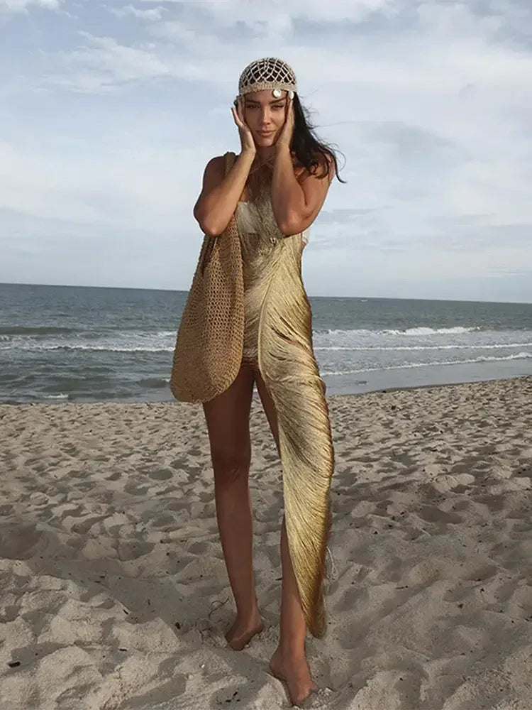 Fantasia Halter Resort Dress LUXLIFE BRANDS