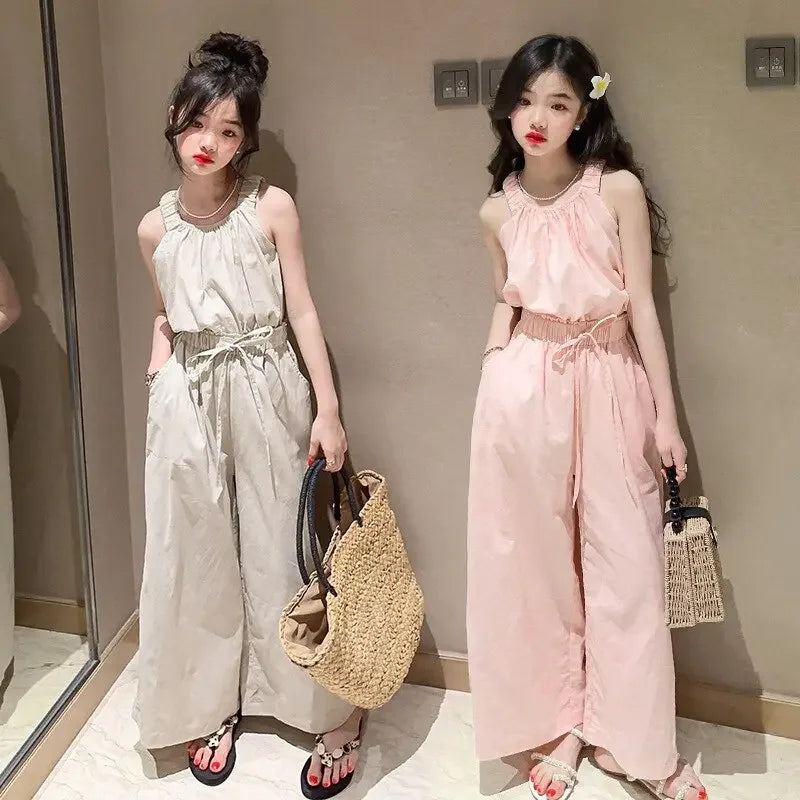 LUXKIDS Summer Wide Leg Pants & Vest Set 10 12 16 Years