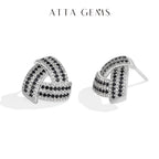 Attagems DVVS Moissanite Diamond Triangle Stud Earring For Women 925 Sterling Silver 18K Gold Plated Birthday Gift Party Jewelry Luxlife Brands