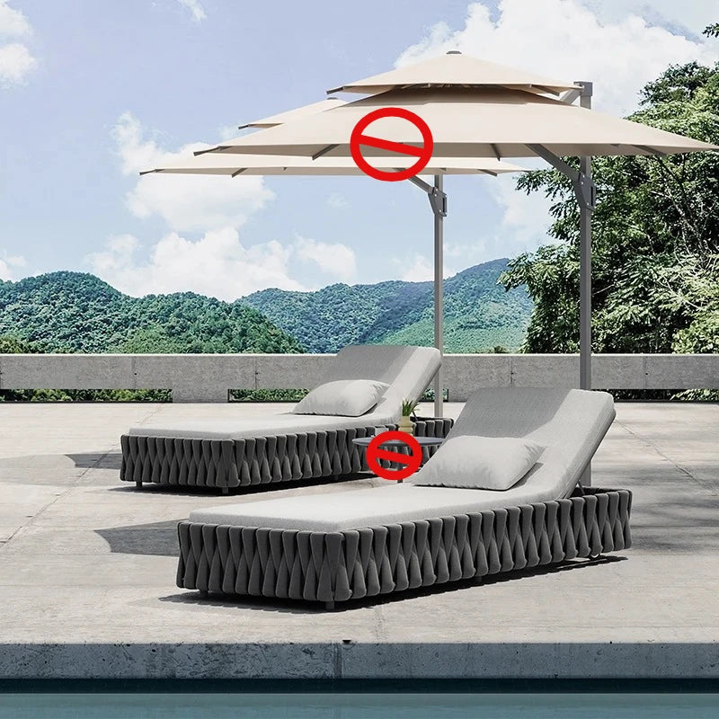 Resort Outdoor Sun Loungers Set Hotel Garden Poolside Sun Loungers Villa Swimming Pool Lounge Chairs Resort Beach Sun Loungers