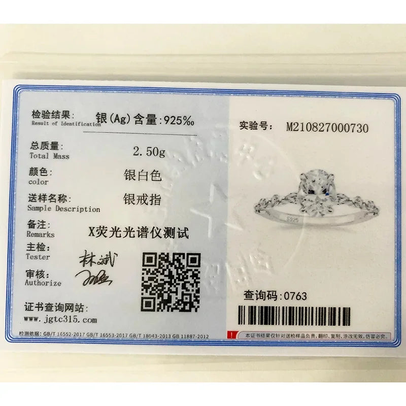 TIGRADE 3CT 925 Sterling Silver Ring Oval Cut Cubic Zirconia Engagement Rings Solitaire Halo Promise Ring For Women Size