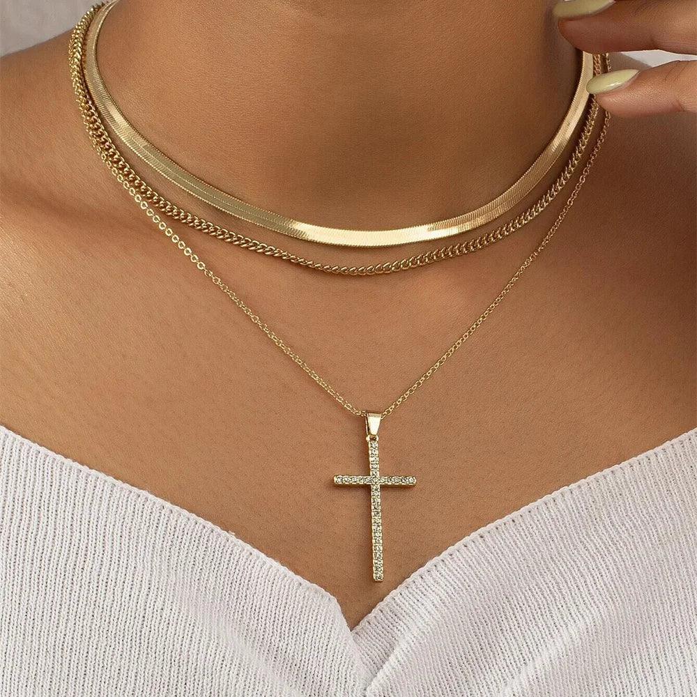 Vintage Silver-plate Geometric Exaggerated Artificial Pearl Chain Necklace For Women Female Fashion Boho Y2K Girl Jewelry Gift