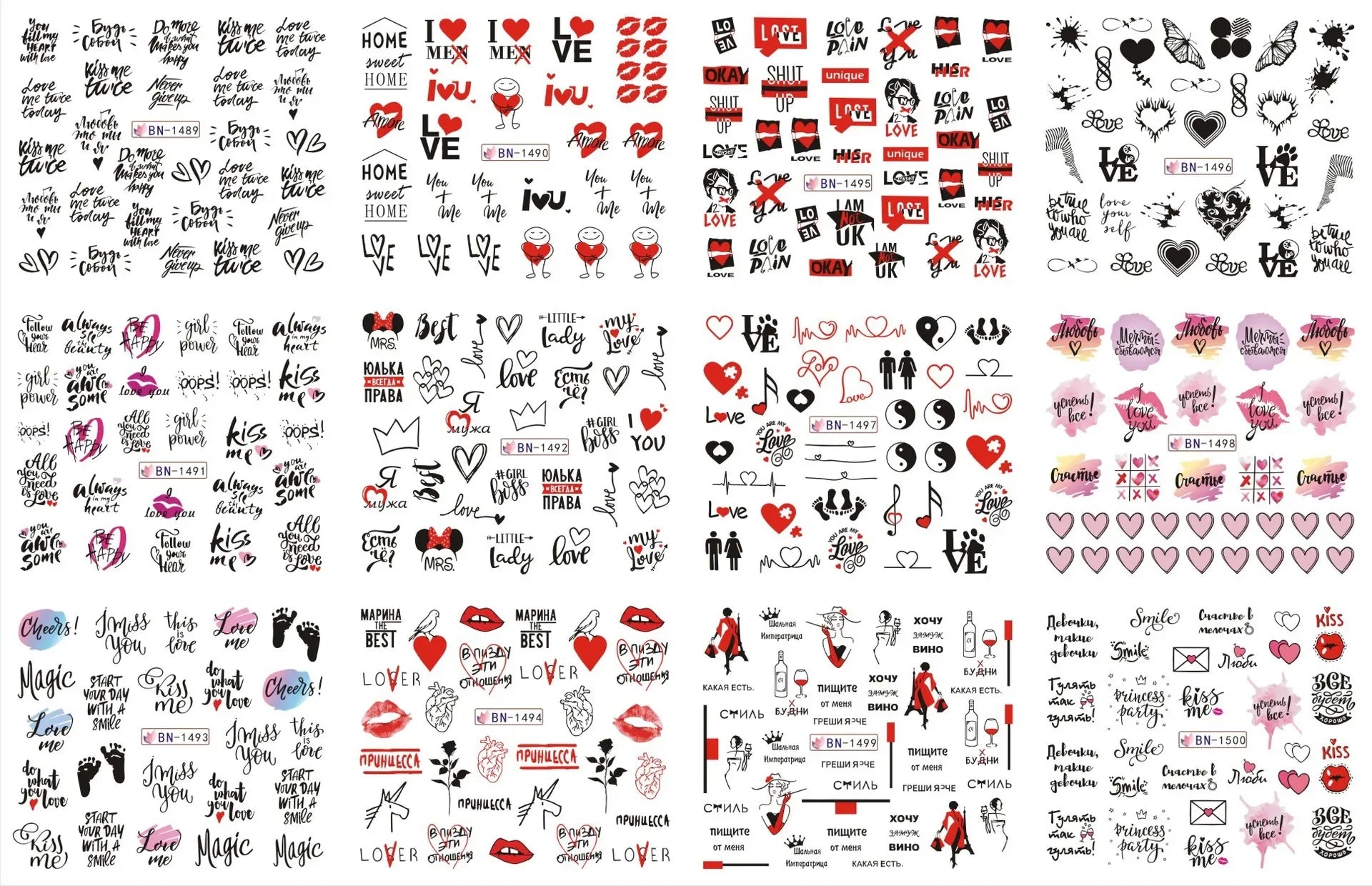 LUX Nail Art Sticker Set 12 Design/Set LUXLIFE BRANDS