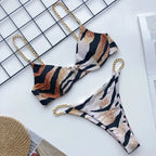 Sexy Metal Chains String High Cut One Piece Swimsuit Women Swimwear Female Monokini Tummy Cut Out Bathing Suit Swim Beach Wear Luxlife Brands