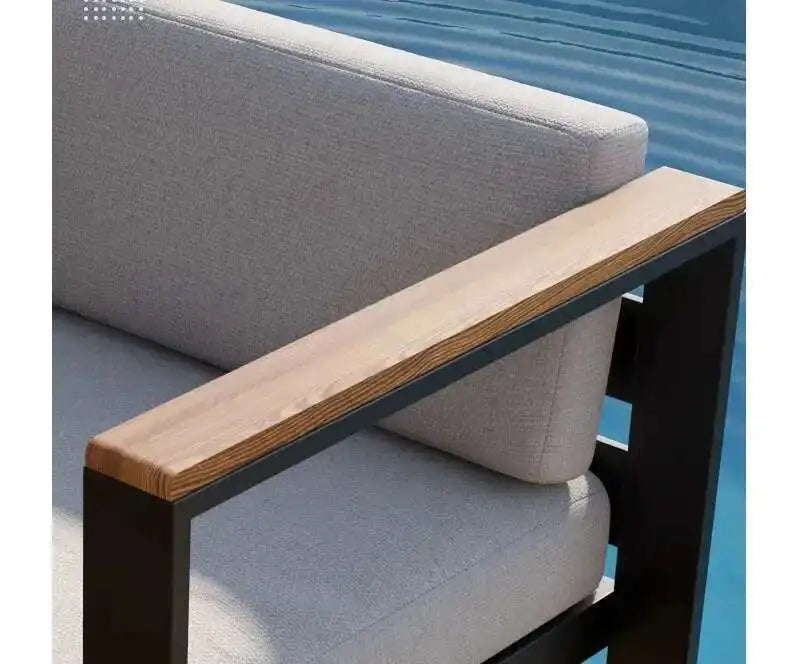 Aluminum Alloy Garden Sofas Waterproof Sunscreen Outdoor Furniture Home Courtyard Balcony Garden Sofa Coffee Table Combination L