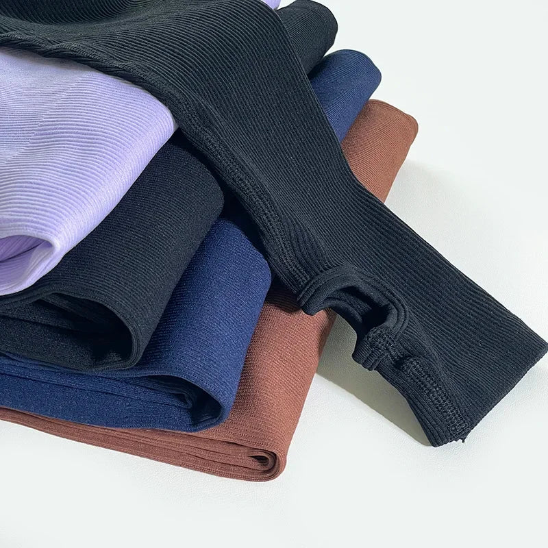 Long Sleeve Ribbed Yoga Jumpsuit LUXLIFE BRANDS