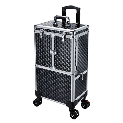 Professional Extendable Tray Makeup Case On Wheels