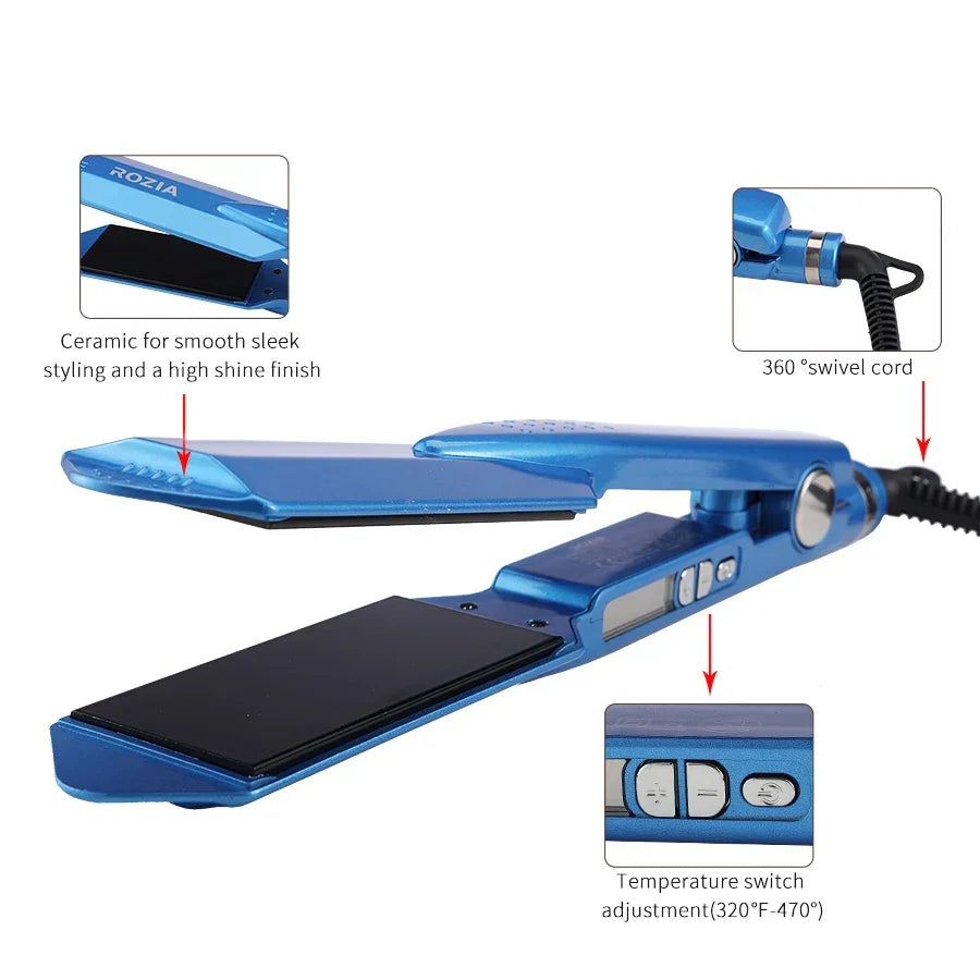 Professional Titanium Flat Iron 470°F Fast Heat up Dual Voltage Flat Iron
