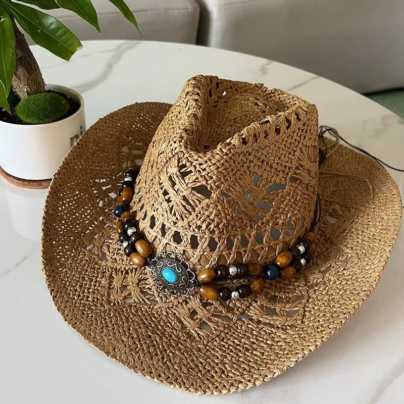 Vintage Boho Beach Straw Hat Luxlife Brands