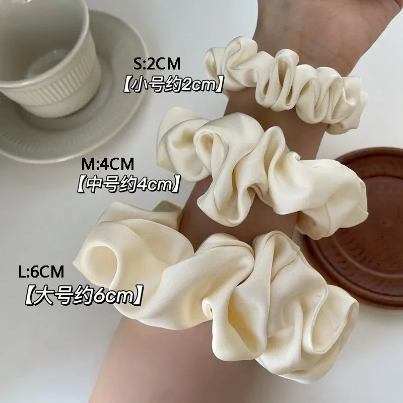 Oversize Satin Scrunchies Elastic Hair Ties Women Girls Big Silk Hair Bands Ponytail Holder Hair Rubber Bands Hair Accessories LUXLIFE BRANDS