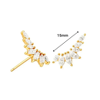 Luxury white crystal zircon earrings 925 sterling silver ear needles Hoop gold earrings For women Fashion Luxury Wedding Jewelry