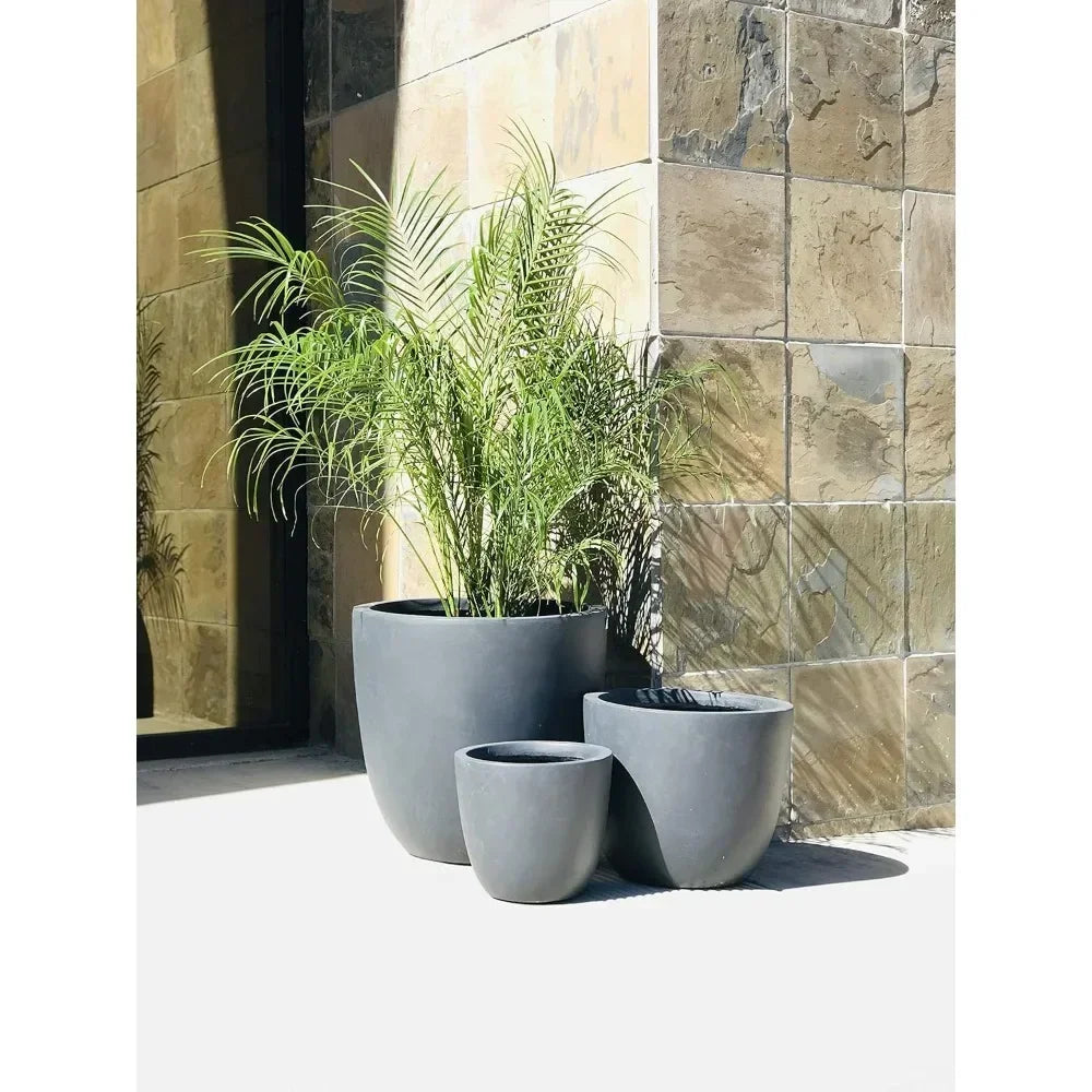 Concrete Round Flower Pot Set of 3