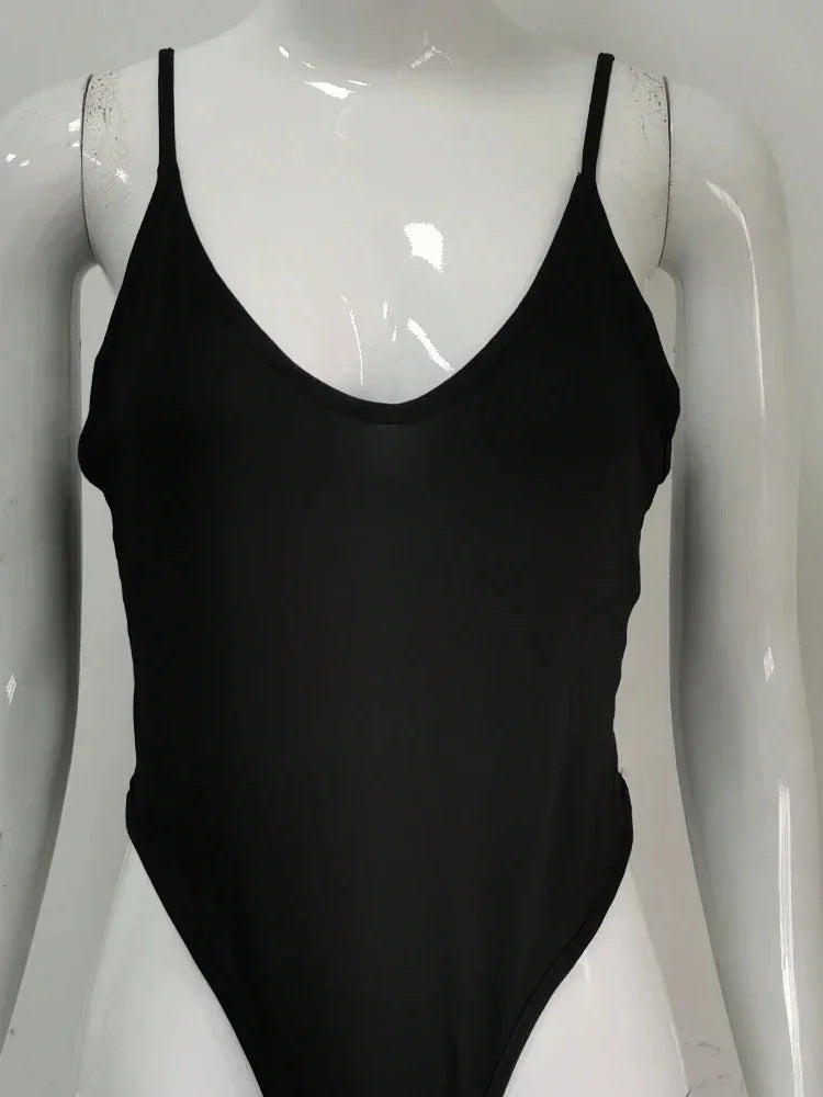 European and American solid color matching hot girl summer women's camisole with tight fitting jumpsuit