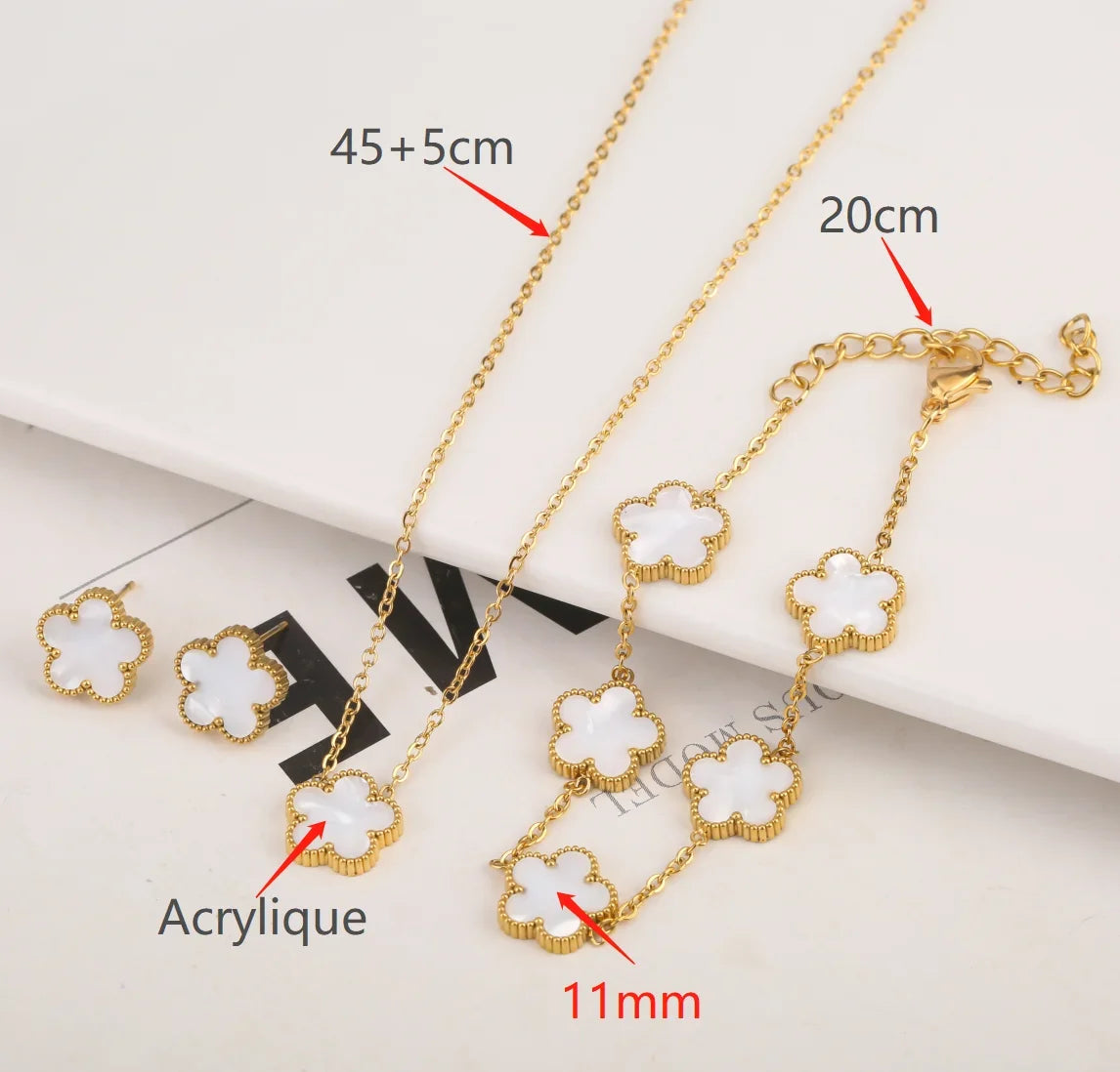 Gold Plated Stainless Steel Flower Bracelet