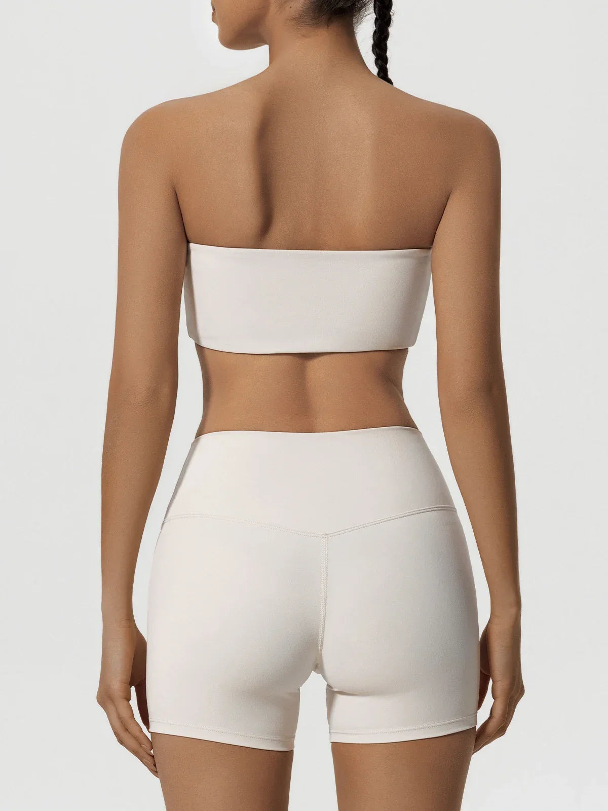 Ctenkevet Women Strapless Bra Suits Gym Workout Yoga Outfit Female Fitness Crop Top Outdoors Activewear Women Underwear Set