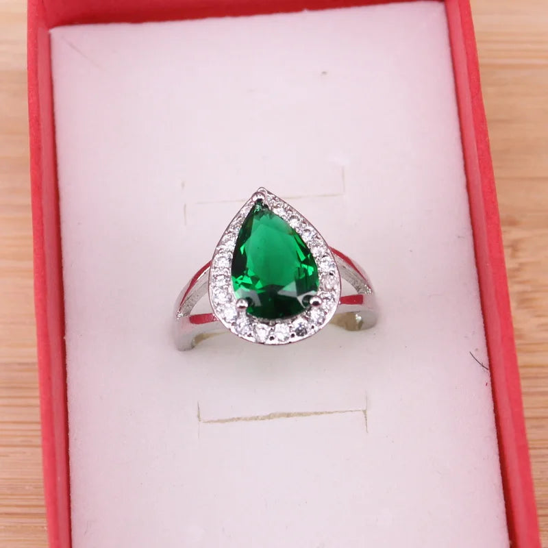 Luxury Green Emerald Silver 925 Rings for Women CZ Crystal Finger Ring Engagement Wedding Jewelry Hot Sale Valentine's Day Gift LUXLIFE BRANDS