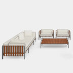 Outdoor stainless steel sofa rattan courtyard villa rain and sun coffee table combination Luxlife Brands