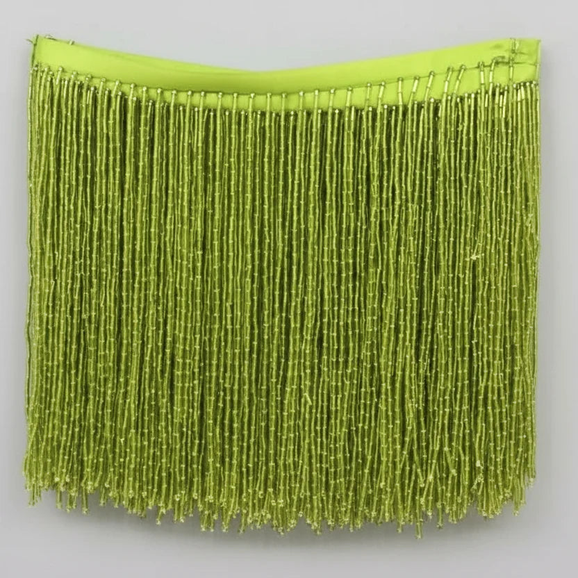 Long Glass Rhinestone Beaded Fringe Trim