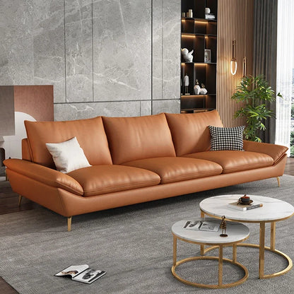 Longue Leather Relax  Living Room Minimalist Luxury Sectional Modern Adults Designer Divani Soggiorno Home Furniture