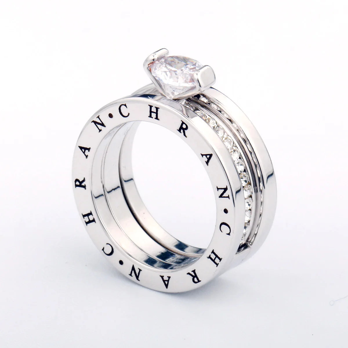 CHRAN Classic Zircon Wedding Bridal Ring Set Three Layers Elegant Luxury Engagement  Rings For Women  Girls Jewelry Gift Luxlife Brands