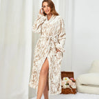 RONGTAI Womens Imitation rabbit fur Bathrobe Ladies Fleece Plush Warm Long Robes Fleece Nightgown Sleepwear Luxlife Brands