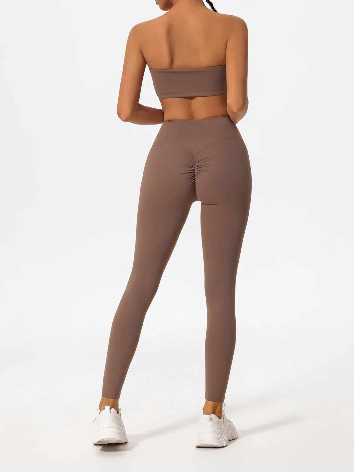 Ctenkevet Women Strapless Bra Suits Gym Workout Yoga Outfit Female Fitness Crop Top Outdoors Activewear Women Underwear Set