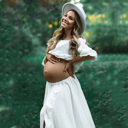 Boho Cotton Maternity Photoshoot Long Dress