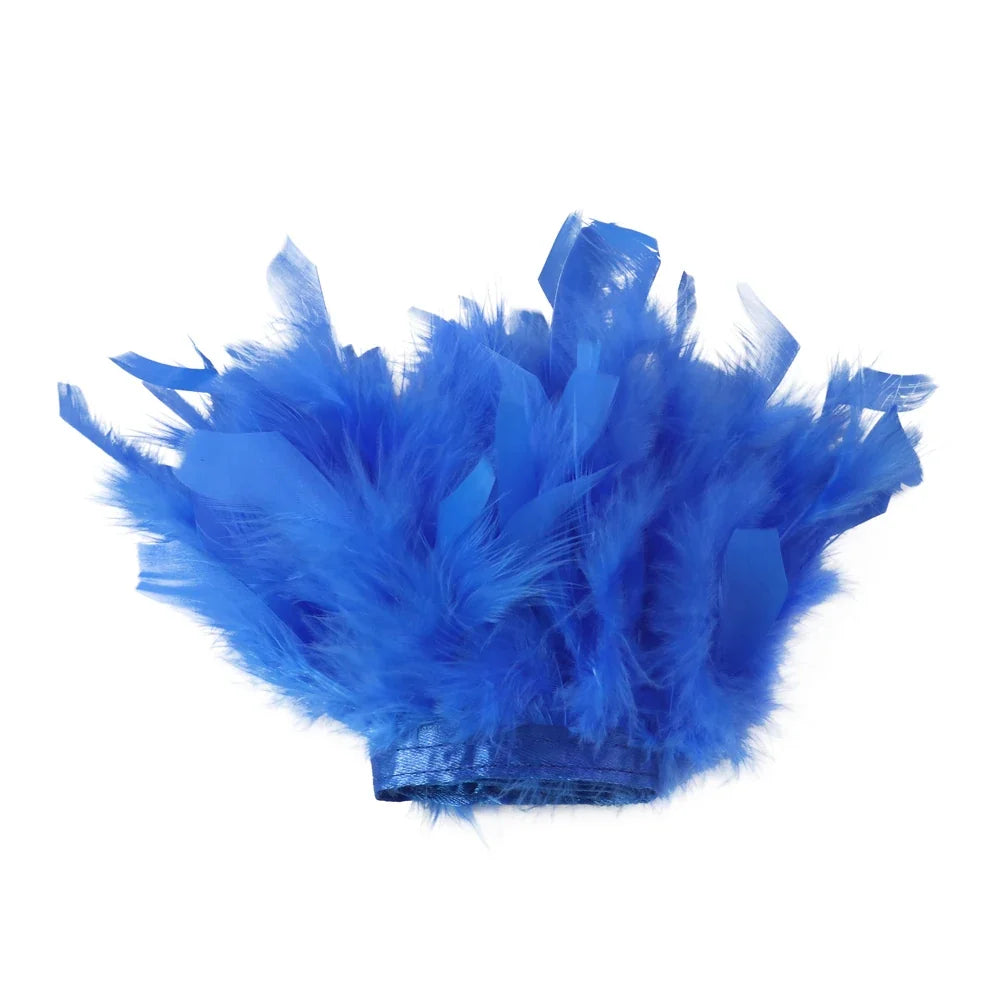 Multicolor Turkey Feather Trim Fringe Fluffy Ribbon