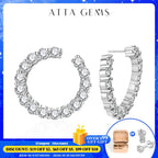 ATTAGEMS Moissanite Hool Earrings 925 Sterling Silver Passed the Diamond Test Wedding Earrings for Women Gift Fine Jewelry Band Luxlife Brands